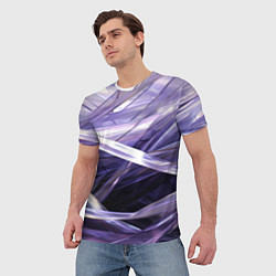 Футболка мужская Фиолетовые прозрачные полосы, цвет: 3D-принт — фото 2