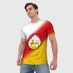 Футболка мужская Герб Осетии на фоне, цвет: 3D-принт — фото 2