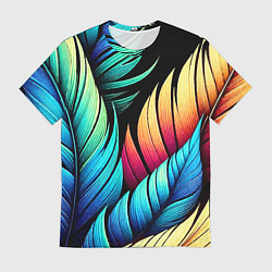 Мужская футболка Color feathers - neon
