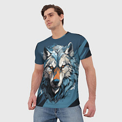 Футболка мужская Красивый грозный волк, цвет: 3D-принт — фото 2