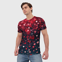 Футболка мужская Гранатовые сердечки, цвет: 3D-принт — фото 2