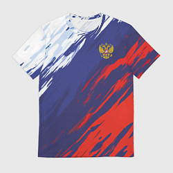 Мужская футболка Россия Sport брызги красок триколор