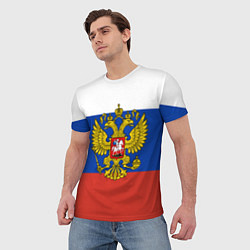 Футболка мужская Флаг России с гербом, цвет: 3D-принт — фото 2