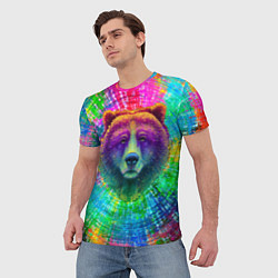 Футболка мужская Цветной медведь, цвет: 3D-принт — фото 2