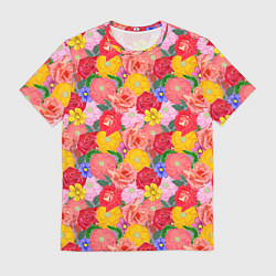 Мужская футболка Летний цветочный фон