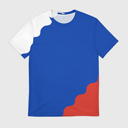 Мужская футболка Триколор диагональный волнистый