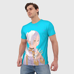 Футболка мужская Frieren: Blue Pattern, цвет: 3D-принт — фото 2