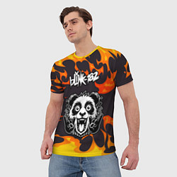 Футболка мужская Blink 182 рок панда и огонь, цвет: 3D-принт — фото 2