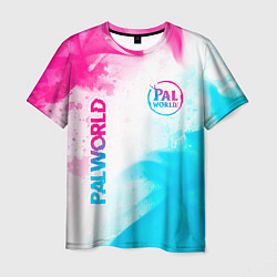 Футболка мужская Palworld neon gradient style вертикально, цвет: 3D-принт