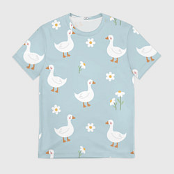 Футболка мужская Гусиный узор, цвет: 3D-принт