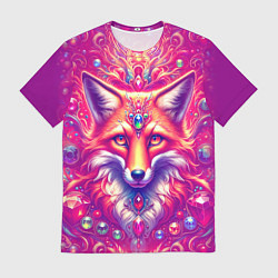 Футболка мужская Лиса с драгоценными камнями, цвет: 3D-принт