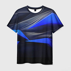 Футболка мужская Black and blue abstract background sport style, цвет: 3D-принт