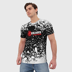 Футболка мужская Gears of War белые брызги, цвет: 3D-принт — фото 2