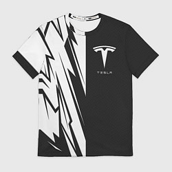 Футболка мужская Tesla - carbon texture, цвет: 3D-принт