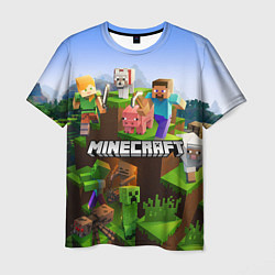 Футболка мужская Minecraft pixel world, цвет: 3D-принт