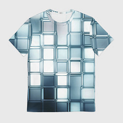 Футболка мужская Зеркальная мозаика голубое стекло, цвет: 3D-принт