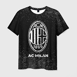 Футболка мужская AC Milan с потертостями на темном фоне, цвет: 3D-принт