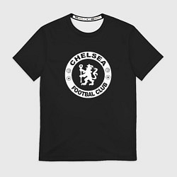 Футболка мужская Chelsea fc белое лого, цвет: 3D-принт