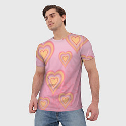 Футболка мужская Сердца градиент, цвет: 3D-принт — фото 2