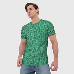 Футболка мужская Мозаика нефритовый зелёный, цвет: 3D-принт — фото 2