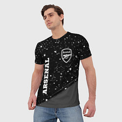 Футболка мужская Arsenal sport на темном фоне вертикально, цвет: 3D-принт — фото 2