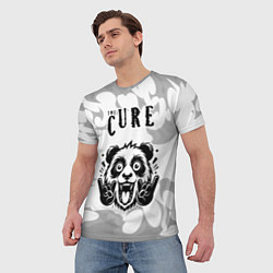 Футболка мужская The Cure рок панда на светлом фоне, цвет: 3D-принт — фото 2