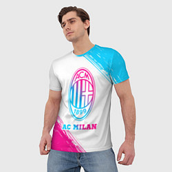 Футболка мужская AC Milan neon gradient style, цвет: 3D-принт — фото 2