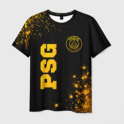 Футболка мужская PSG - gold gradient вертикально, цвет: 3D-принт