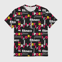 Мужская футболка Спортивный узор желтый красный черный