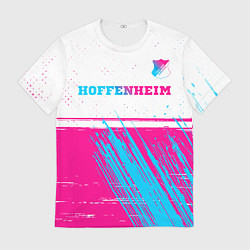 Футболка мужская Hoffenheim neon gradient style посередине, цвет: 3D-принт