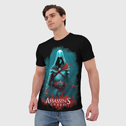 Футболка мужская Assassins creed синий дым, цвет: 3D-принт — фото 2