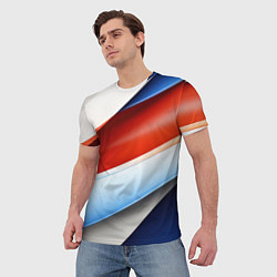 Футболка мужская Абстрактный минимализм плавные волнистые линии, цвет: 3D-принт — фото 2