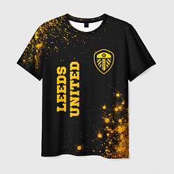 Футболка мужская Leeds United - gold gradient вертикально, цвет: 3D-принт