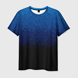 Футболка мужская Градиент сине-чёрный текстурный, цвет: 3D-принт