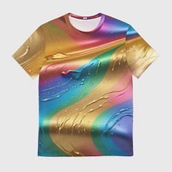 Мужская футболка Жидкий радужный металл