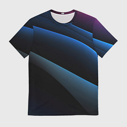 Мужская футболка Синий стильный абстрактный геометрический стиль на