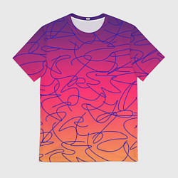 Мужская футболка Каракули на градиентном фоне