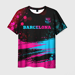 Футболка мужская Barcelona - neon gradient посередине, цвет: 3D-принт