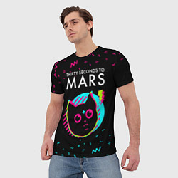 Футболка мужская Thirty Seconds to Mars - rock star cat, цвет: 3D-принт — фото 2
