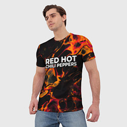 Футболка мужская Red Hot Chili Peppers red lava, цвет: 3D-принт — фото 2
