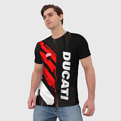Футболка мужская Ducati - красный технологический, цвет: 3D-принт — фото 2