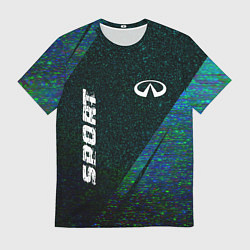 Футболка мужская Infiniti sport glitch blue, цвет: 3D-принт