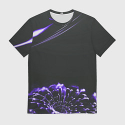 Футболка мужская Неоновый фиолетовый цветок в темноте, цвет: 3D-принт