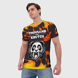 Футболка мужская Thousand Foot Krutch рок панда и огонь, цвет: 3D-принт — фото 2
