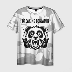 Футболка мужская Breaking Benjamin рок панда на светлом фоне, цвет: 3D-принт