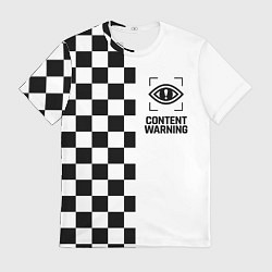 Мужская футболка Content Warning шашечки