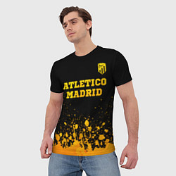Футболка мужская Atletico Madrid - gold gradient посередине, цвет: 3D-принт — фото 2