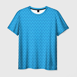 Футболка мужская Паттерн яркий сине-голубой, цвет: 3D-принт