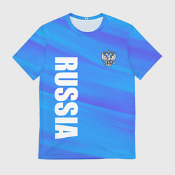 Мужская футболка Россия - синие волны