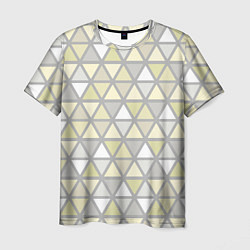 Футболка мужская Паттерн геометрия светлый жёлто-серый, цвет: 3D-принт